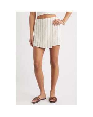 Open Edit Linen Blend Skirt - White