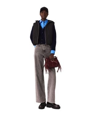 Maje Rhinestone Sleeveless Puffer Jacket - Black