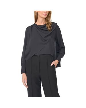 Vince Camuto Draped Cowl Neck Top - Black