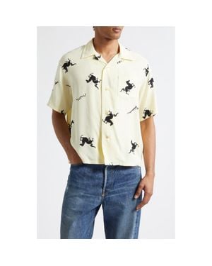 Visvim Crosby Horse Print Camp Shirt - Natural