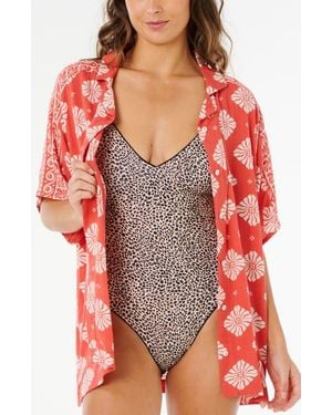 Rip Curl Ventura Print Camp Shirt - Red