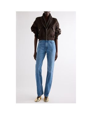 Givenchy Zip Shawl Collar Bomber Jacket - Blue