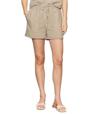 Sanctuary Easy Gingham Seersucker Shorts - Natural