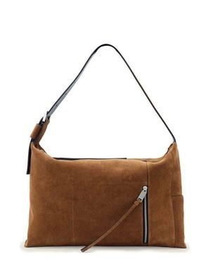 AllSaints Medium Alba Suede Shoulder Bag - Brown