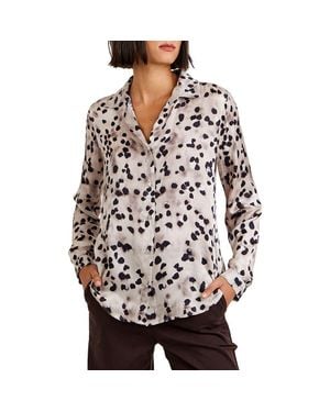 Bella Dahl Print Button-Up Shirt - Black