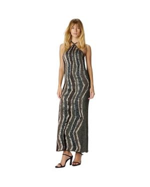 Missoni Long Dress With Wave Pattern - Brown