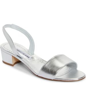Manolo Blahnik Patopia Slingback Sandal - Metallic