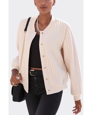 Lascana Quilted Bomber Jacket - Natural