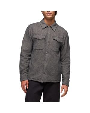 Prana Happy Camp Flannel Snap-Up Shirt Jacket - Gray