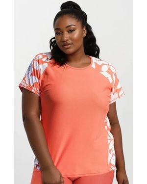 Calypsa Plus Size Loose Fit Adele Swim Top - Orange