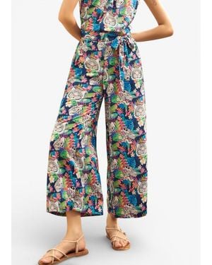 ModCloth Just Add A Boarding Pass Wide Leg Pants - Blue