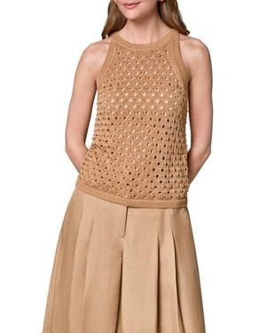 Donna Karan Hotfix Cotton Blend Sweater Vest - Brown