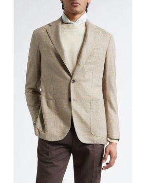 J. Mueser Waverly Check Silk Sport Coat - Natural