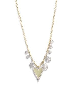 Meira T Heart Charm Necklace - White