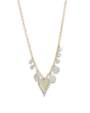 Meira T Heart Charm Necklace - White