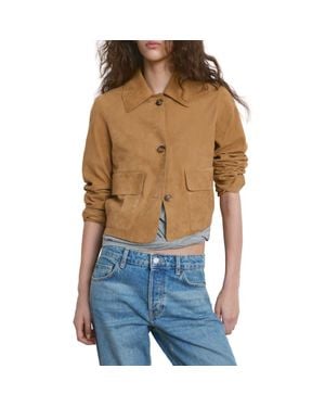 Mango Suede Jacket - Blue