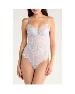 Hunkemöller Lauren Lace & Mesh Bodysuit - Blue