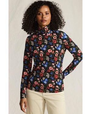 Lands' End Lightweight Jersey Skimming Long Sleeve Turtleneck - Multicolor