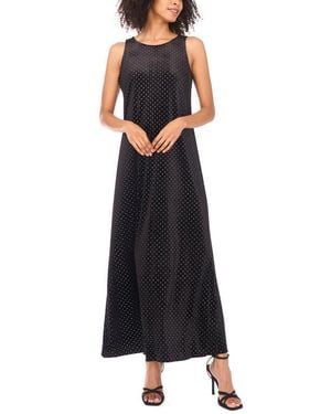 Vince Camuto Dot Keyhole Back Sleeveless Maxi Dress - Black