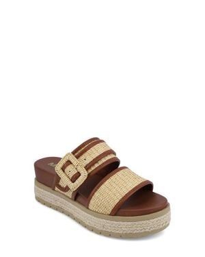 MIA Kylian Espadrille Platform Wedge Slide Sandal - Brown