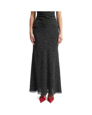 Bardot Monroe Polka Dot Maxi Skirt - Black
