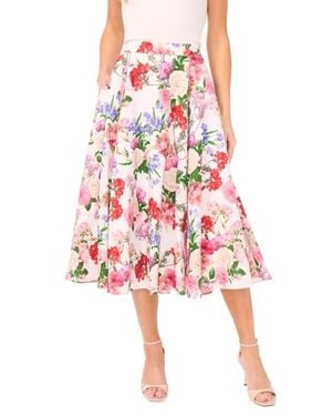 Ted Baker Ida Linen Midi Circle Skirt - Red