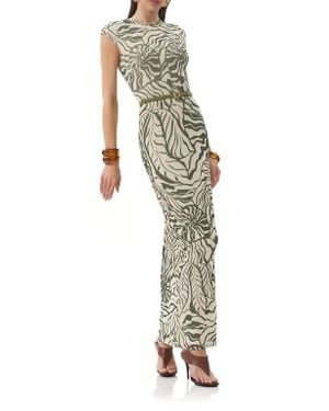 AFRM Cody Print Cap Sleeve Mesh Maxi Dress - Multicolor