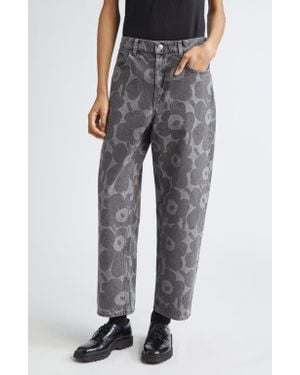 Marimekko Maridenim Unikko Barrel Leg Jeans - Gray