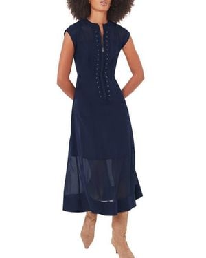 Mint Velvet Utility Front Zip Midi Dress - Blue
