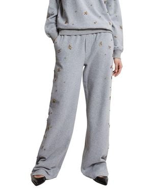 Ottod'Ame Cotton Jogger Pants With Strass And Drawstring - Gray