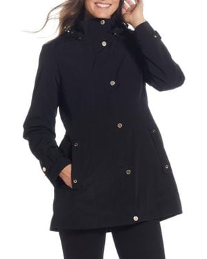 Gallery Water Resistant Zip Front Rain Jacket - Blue