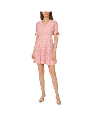 Cece Lace Puff Sleeve Minidress - Pink