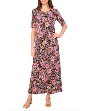 Vince Camuto Floral Print Maxi Dress - Red