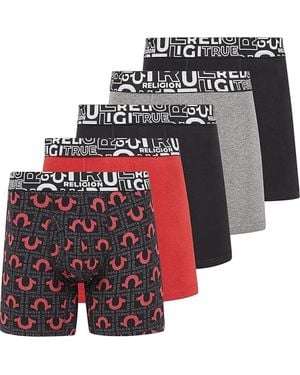 True Religion Boxer Briefs Stretch Underwear Pack Of 5 - Red