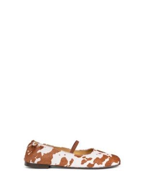 Penelope Chilvers Jazz Genuine Calf Hair Mary Jane Flat - White