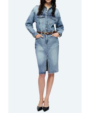 Bayeas Doris Long Sleeve Denim Shirtdress - Blue