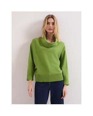 Phase Eight Ribbed Detailing Rosalie Cowl Sweater - Green