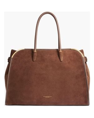 Donna Karan Satin Suede Tote - Brown