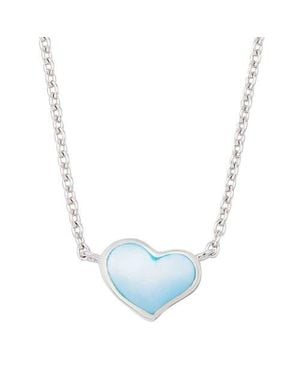 Jan Leslie Single Heart 18 Necklace Set - Blue