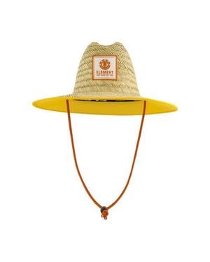 Element Woven Seagrass Lifeguard Hat With Solid Under Brim & Chin Cord - Yellow