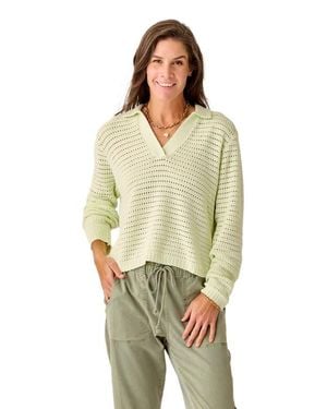 Carve Designs Morgan Polo Sweater - Green