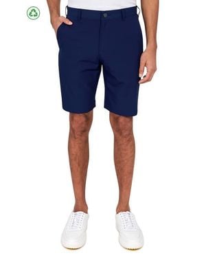 Con.struct Regular Fit Solid Recycled Performance Flat Front Golf Shorts - Blue