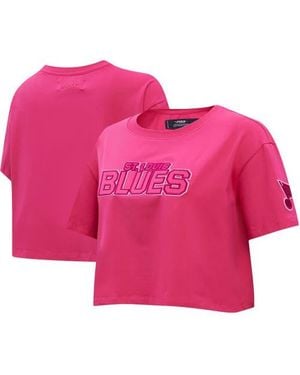 Pro Standard St. Louis Blues Triple Cropped Boxy T-Shirt - Pink