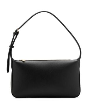 Mango Faux Leather Shoulder Bag - Black
