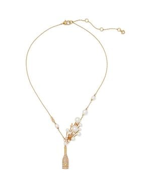 Kate Spade Champagne Bottle Pendant Necklace - Metallic