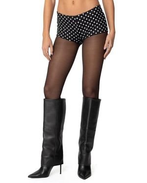 Edikted Maxene Polka Dot Micro Shorts - Blue