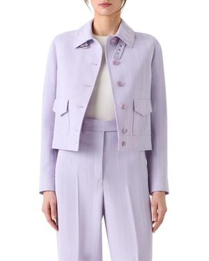 Akris Peer Mélange Twill Jacket - Purple