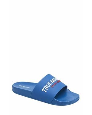True Religion Weezy Logo Slide - Blue