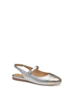 Johnston & Murphy Claire Mary Jane Slingback Flat - White