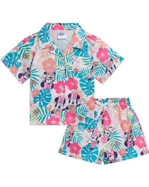 Disney Mickey Mouse & Friends Button-Down T-Shirt & Shorts Set - Blue